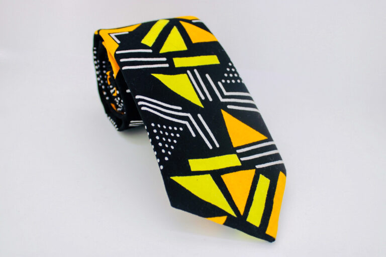 Yellow and Black Patterned Tie - Ahmed