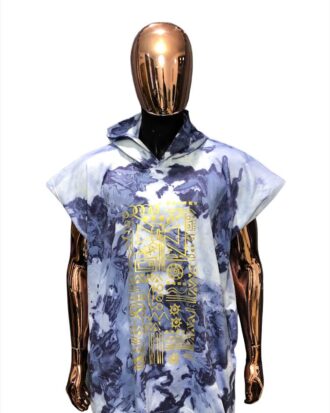Oyedepo Tie and Dye Danshiki Top- Sky Blue