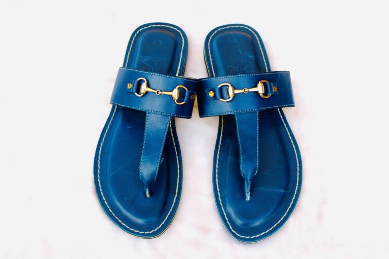 Mr Zimmani Leather Slippers - Blue