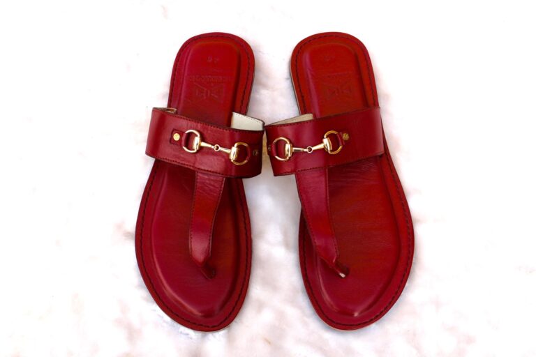 Mr Zimmani Leather Slippers - Red