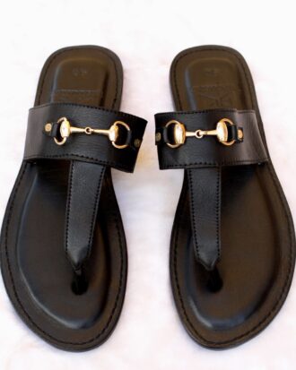 Mr Zimmani Leather Slippers - Black