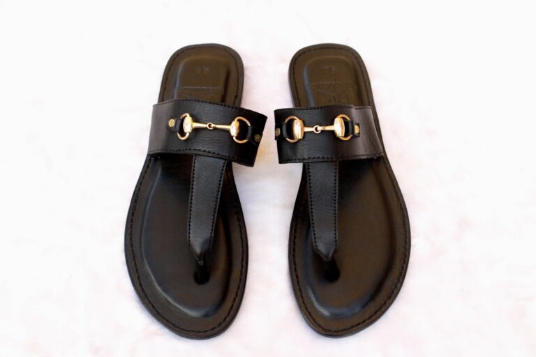 Mr Zimmani Leather Slippers - Black