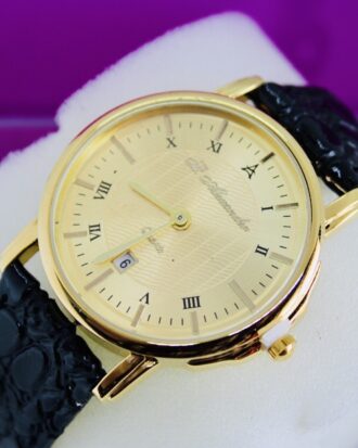 Saint Alexandra Black Leather Wristwatch