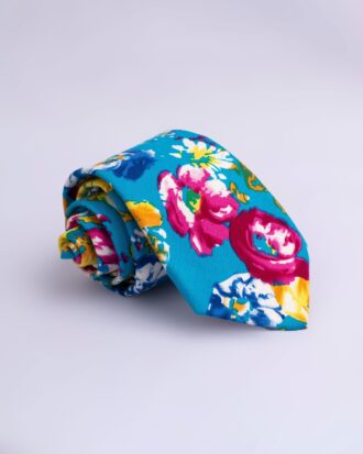 Wedding Blue Floral Tie