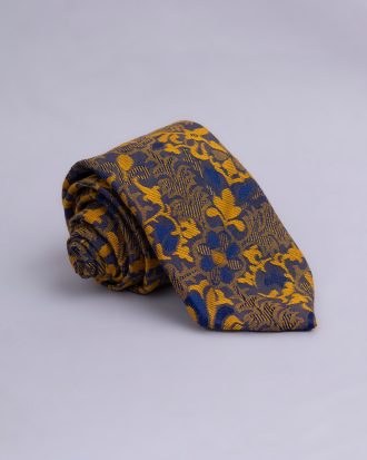 Folake Yellow Purple Floral Tie