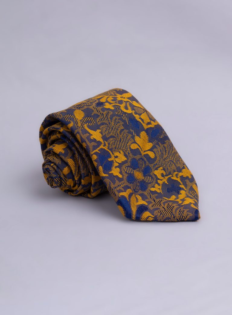 Folake Yellow Purple Floral Tie