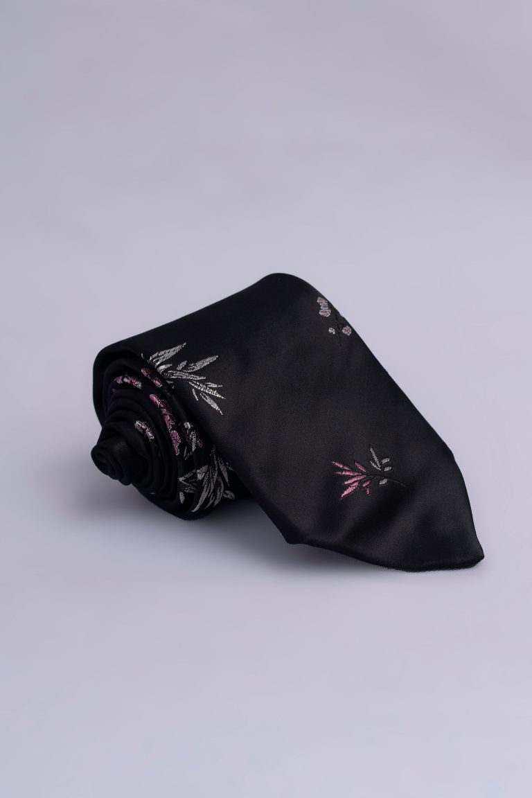 Obafemi Black Floral Tie