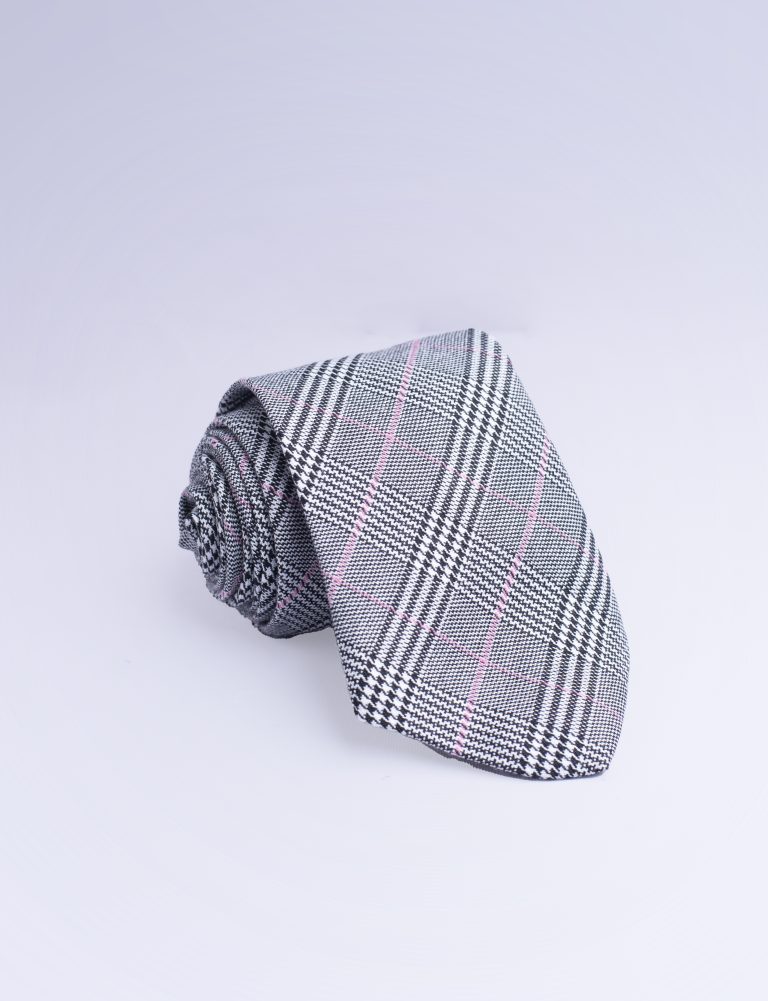Ash & Pink Plaid Tie