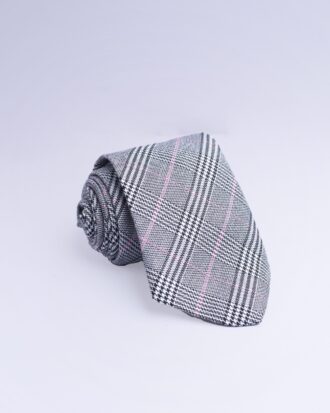 Ash & Pink Plaid Tie