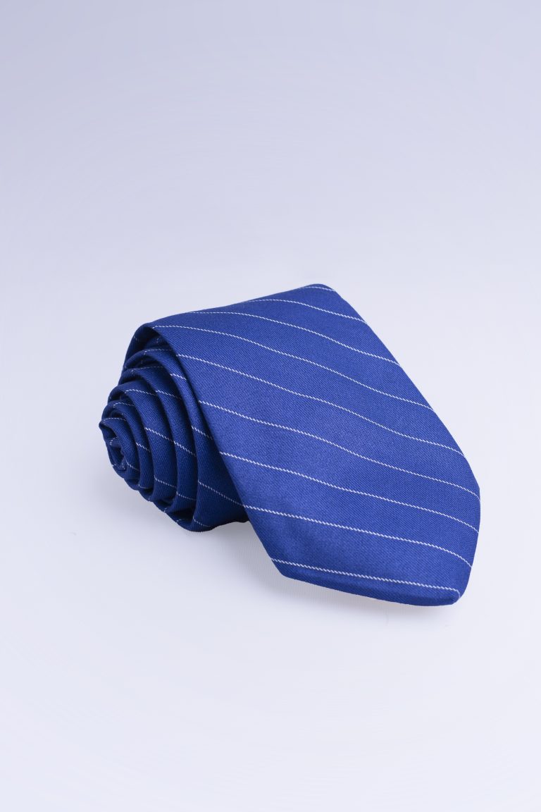 Blue & White Thin Stripe Tie