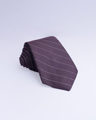 Brown & White Thin Stripe Tie