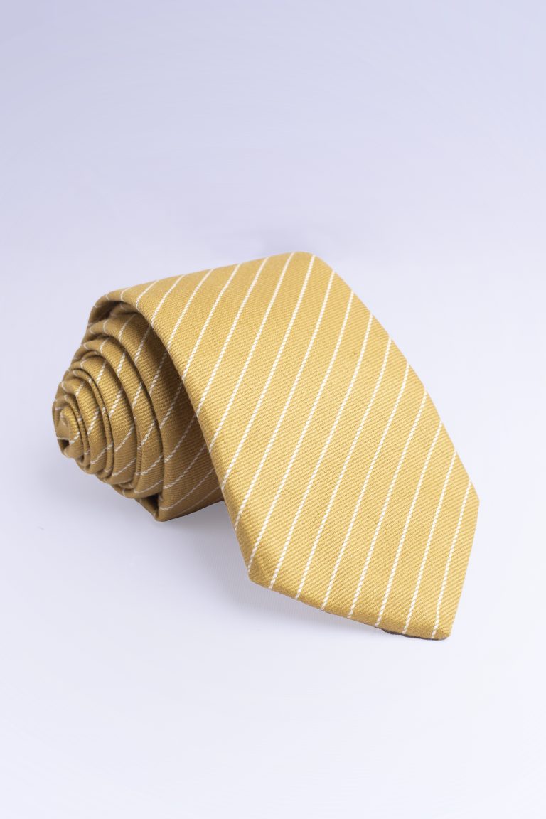 Gold & White Thin Stripe Tie