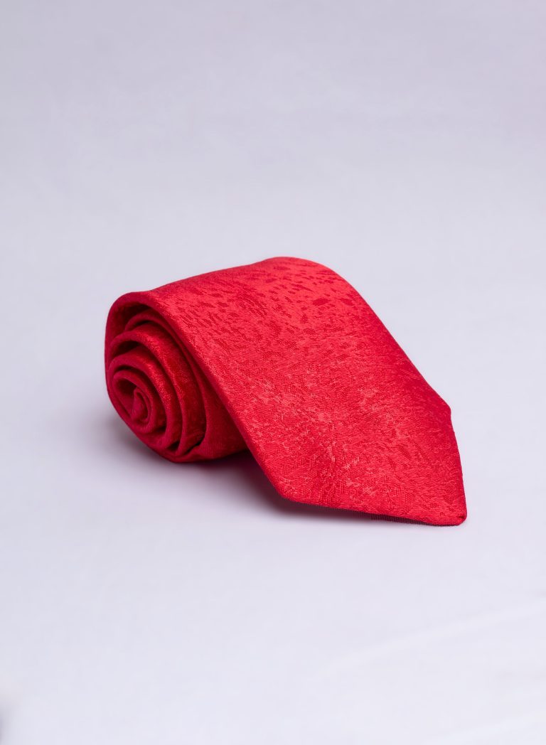 Red plain marbled Tie