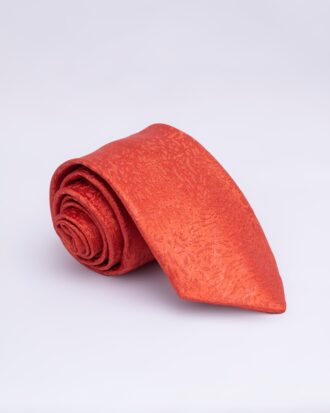 Orange plain marble Tie