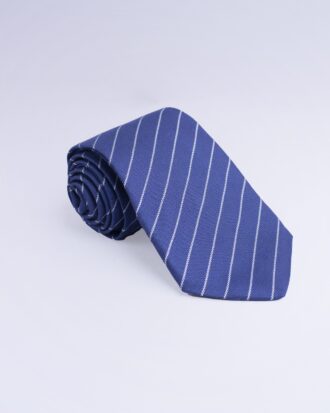 Navy Blue & White thin stripe