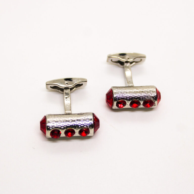 Ruby Red Cylindrical Cufflinks - Adebamge