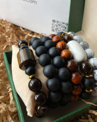 Omokharo Bracelet set ( brown, black and white )