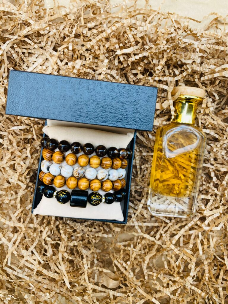 Aniekan Luxury Gift Boxes for him in Lagos bracelet and perfume oil