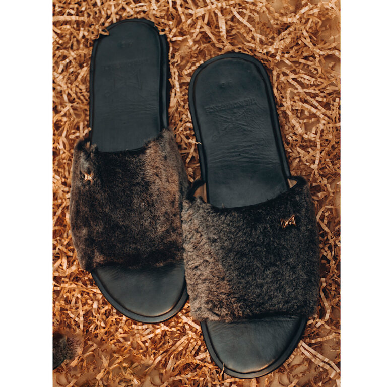 mens genuine fur slippers grey in Lagos Nigeria