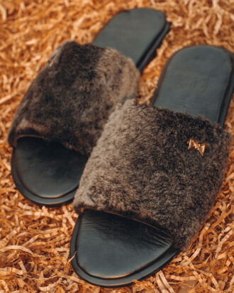 mens genuine fur slippers grey in Lagos Nigeria