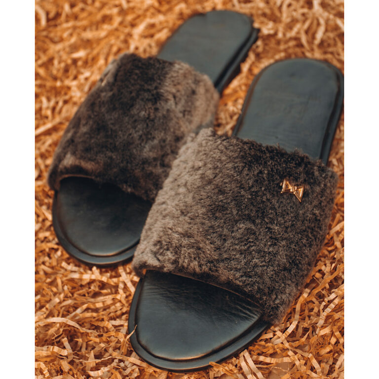 mens genuine fur slippers grey in Lagos Nigeria