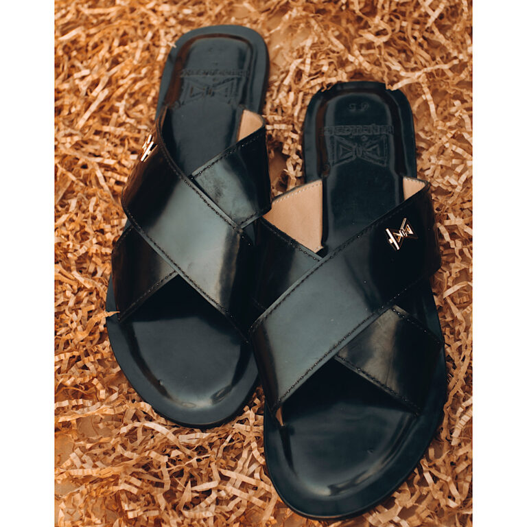 Black Mens leather slippers Lagos nigeria