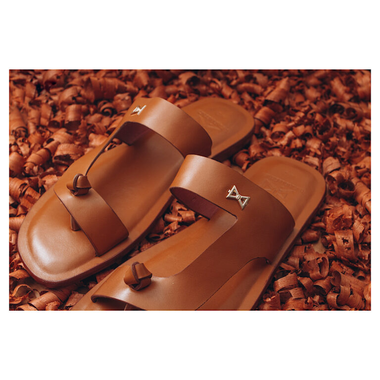 Men's light Brown premium Leather Slippers - ( FORTRESS )