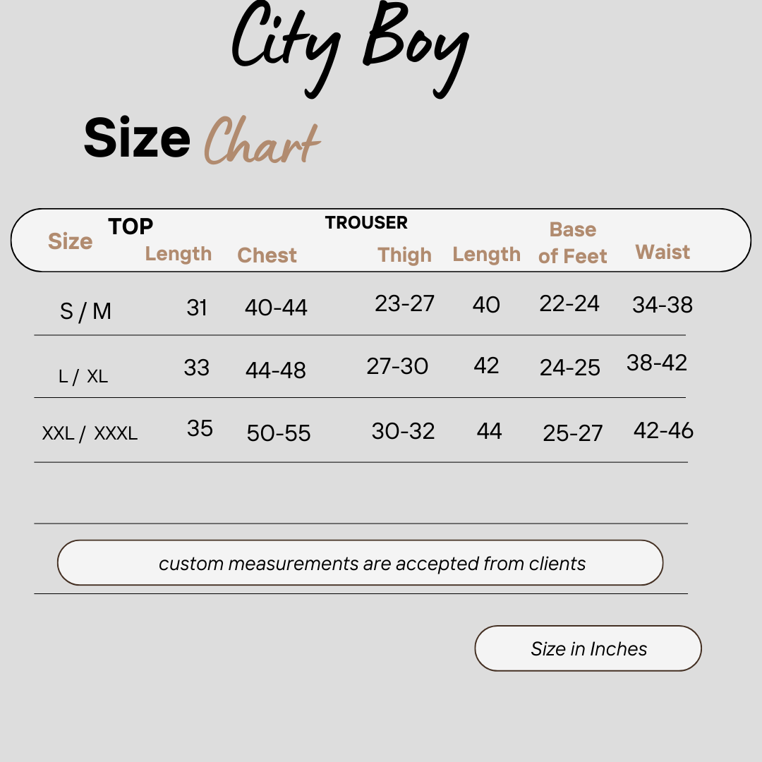 city boy measurement