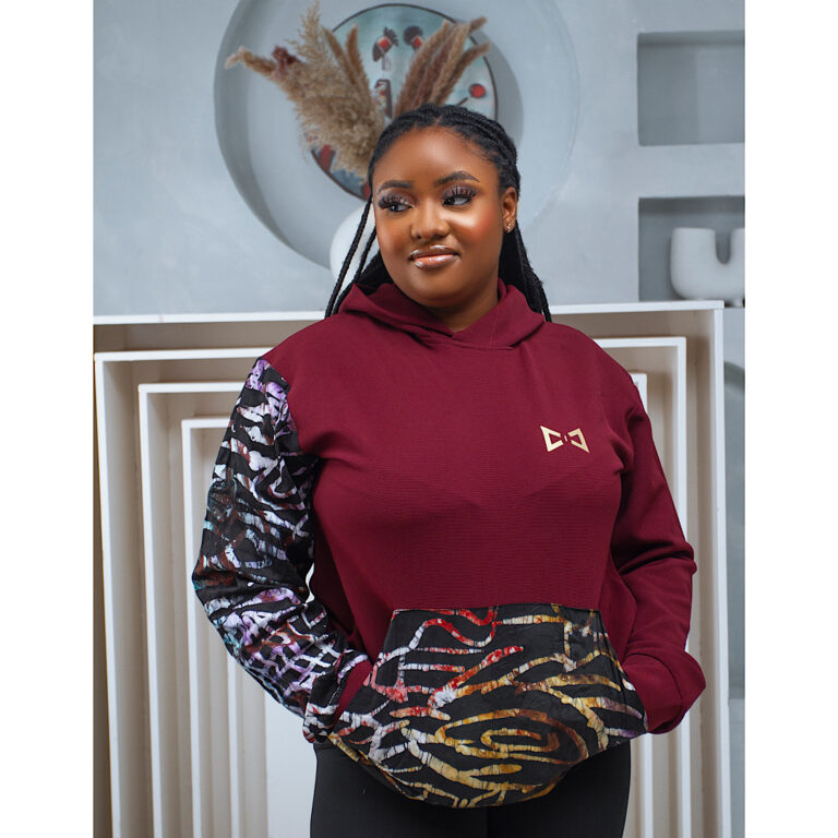wine Ankara hoodie African craft the indulgence