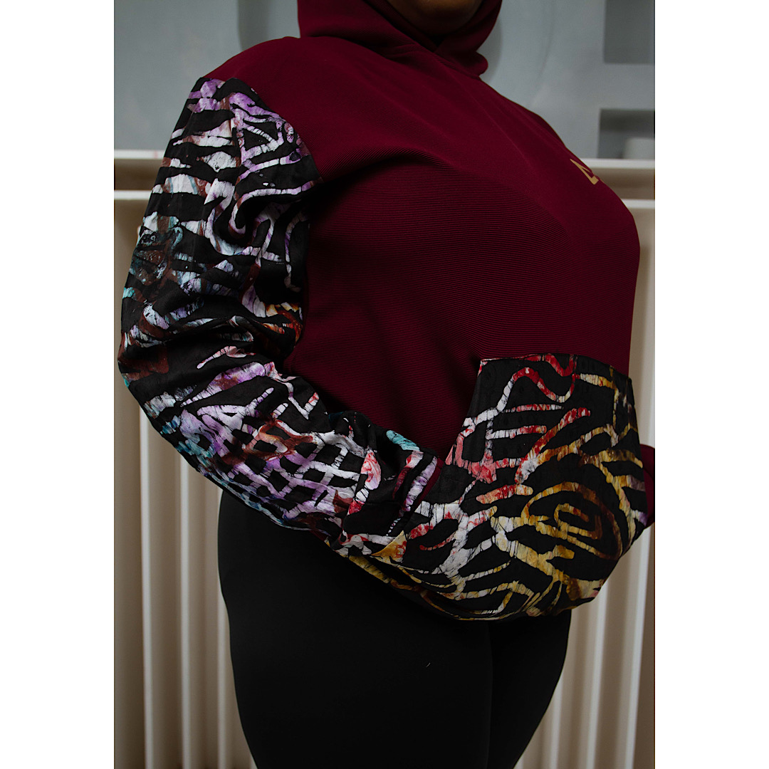 wine Ankara hoodie African craft the indulgence