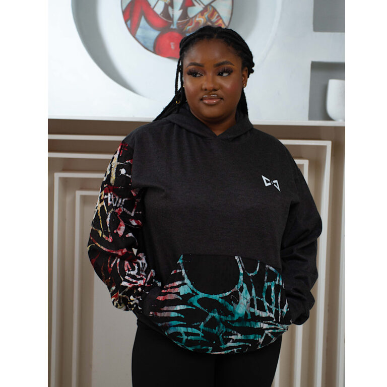 African Ethnic grey batik hoodie ( Unisex ) The Indulgence