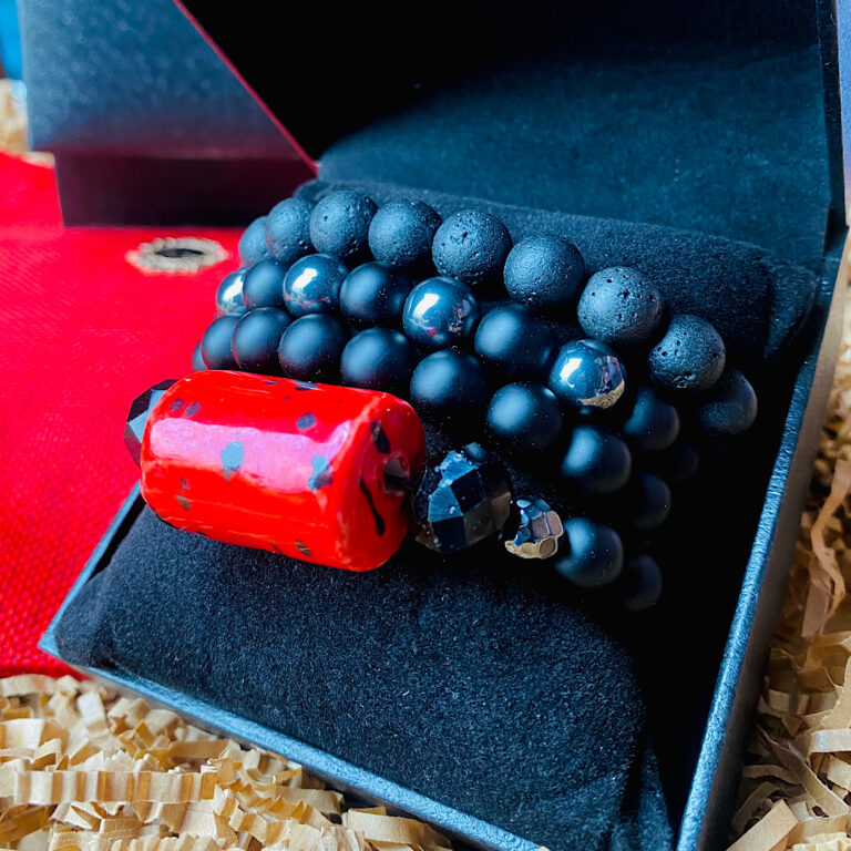Africa Red black mens Bracelet set Oba Ewuare Theindulgence