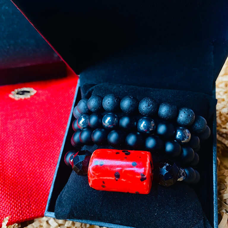 Red men coral African bracelet oba Ewuare