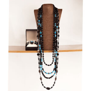 Sovereign Abyss Neckbead by The Indulgence – Grand Black & Blue Bead Set