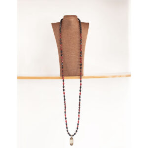 Crimson Herald by The Indulgence – Native Red & Black Pendant Bead Necklace