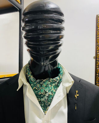 Green Floral Silk Ascot Cravat Tie - Mr Demola by The Indulgence