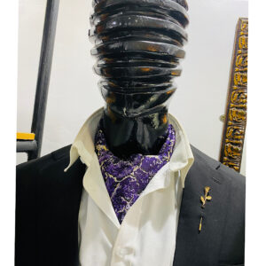 Purple Floral Silk Ascot Cravat Tie - Mr Demola by The Indulgence