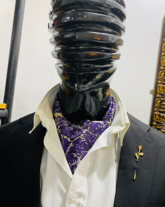 Purple Floral Silk Ascot Cravat Tie - Mr Demola by The Indulgence