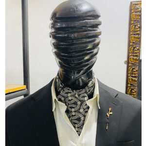 Black White Jaquard Ascot Cravat Tie - Mr James by The Indulgence