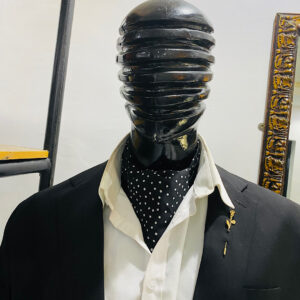 Black White Polkadot Silk Ascot Cravat Tie - Capt Tunde by The Indulgence