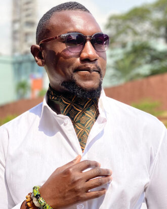 Ascot tie cravat Olive Green pattern