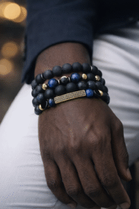 Blue Bead Men Premium Bracelet Set (A. ahmed)