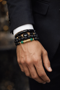 Green Bead Men Premium Bracelet Set (Achebe)