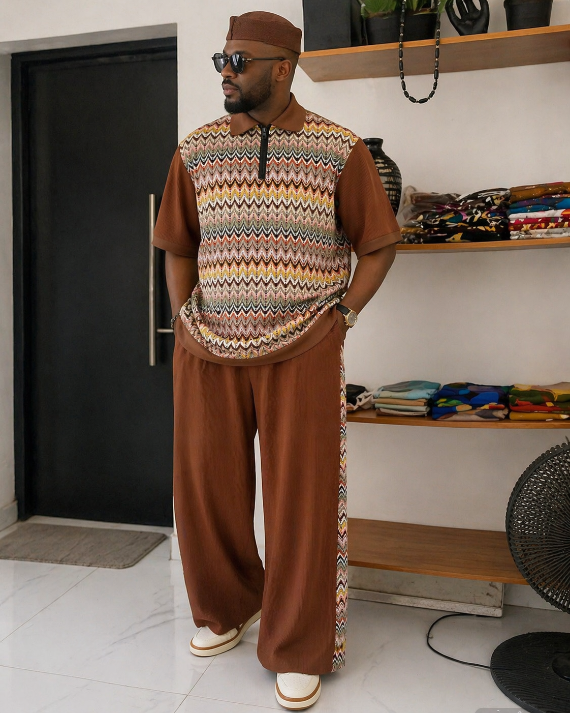 Brown Mens Two piece outfit (Golfer Brown)