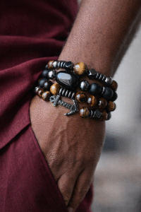 Brown Bead Bracelet Set For Men (Oba Riliwan)