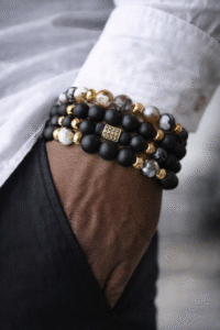 Dalmatian Bead Bracelet Set For Men (Salasi)
