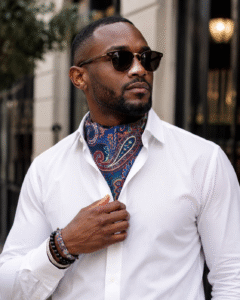 Blue Paisley iSquad Ascot Tie
