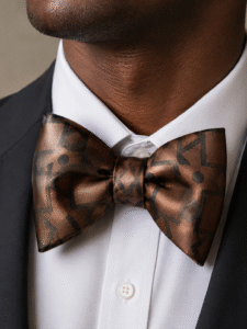 Bronze Geometric Bow Tie