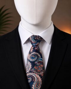Navy Paisley Men’s Tie (The Indulgence)