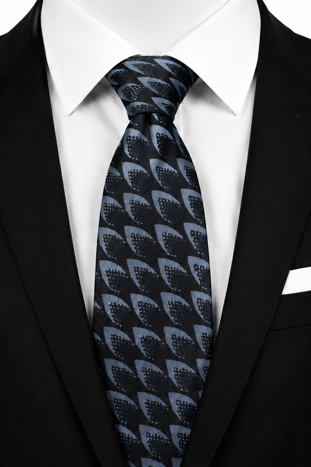 Akinola men’s Ankara tie in blue and black patterned print